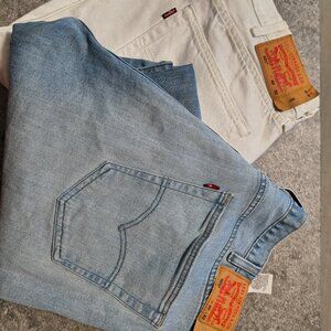 Levi’s 501 Jeans Bundle – Men’s 40x32 – White Denim + Light Wash Blue – 2 Pair